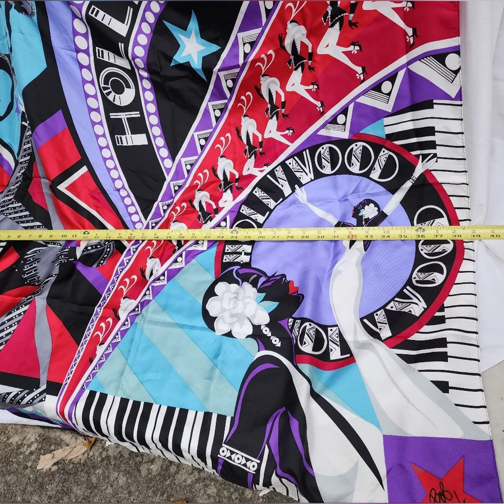 Bob Mackie HUGE Hollywood silk scarf NWOT - Picture 5 of 10